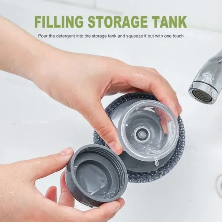 PalmScrub™– Built-In Soap Dispensing Palm Brush | Fast & Easy Cleaning | Multi-Purpose Scrubber