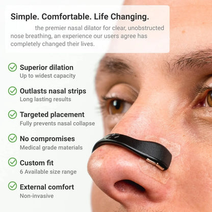 QuietBreath™ - Magnetic Nose Clip | Comfortable Fit | Quiet Sleep