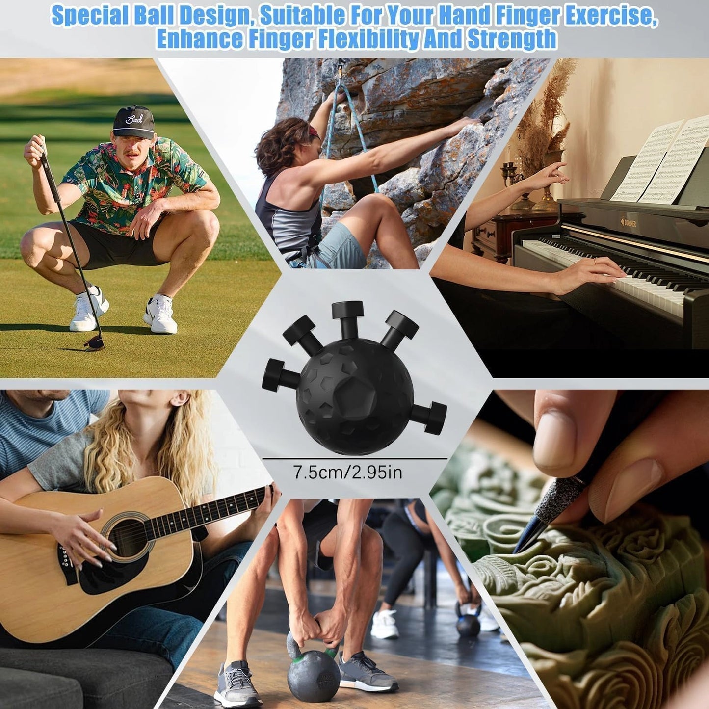 PowerGrip Strength Ball™ – Hand & Finger Trainer | Grip & Forearm Builder | Non-Slip & Portable