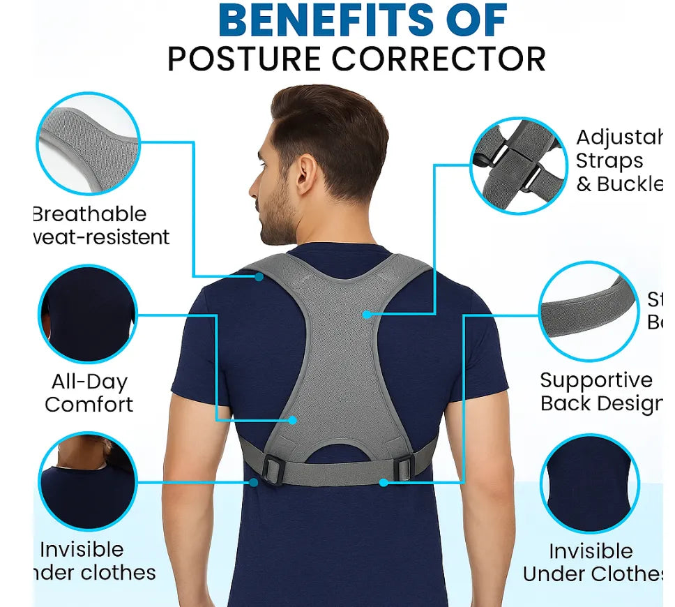 SpineAlign™ – Posture Corrector | Reduce Slouching | Back & Shoulder Support | Breathable Daily Wear | Unisex